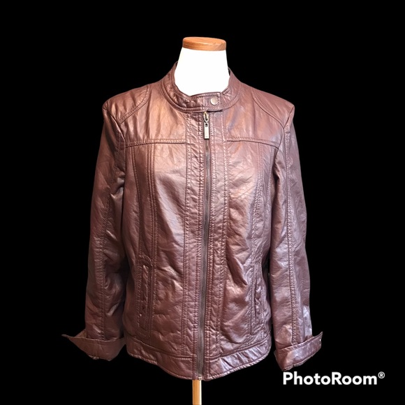 J2 by Jou Jou Faux Leather Jacket - Picture 1 of 11